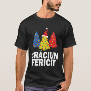 T-shirt Joyeux Noël Arbre roumain Roumanie Drapeau Casquet