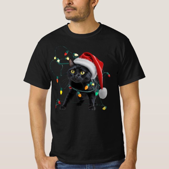 T-shirt Joyeux Noël au chat mignon (Devant)