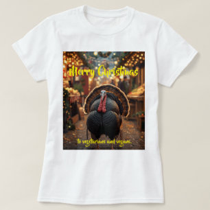 T-shirt Joyeux Noël aux végétariens et végans.