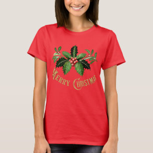 T-shirt Joyeux Noël avec Holly et Berries