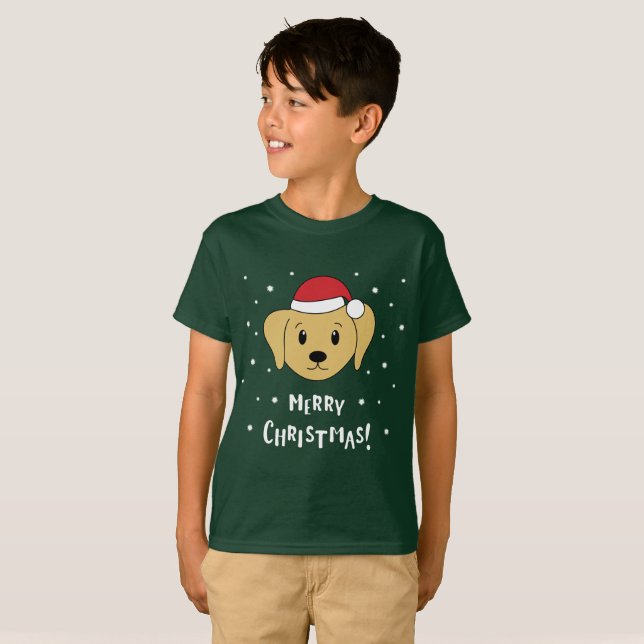 T-shirt Joyeux Noël avec le Labrador (Devant entier)