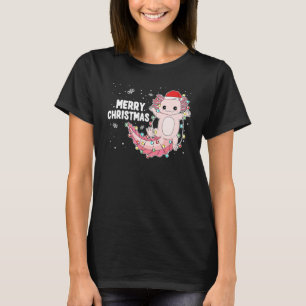 T-shirt Joyeux Noël Axolotl Lumières de Noël Salamandre