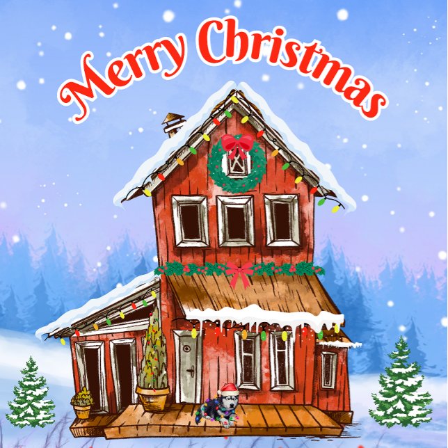 T-shirt Joyeux Noël! Bas de la maison style occidental Noë (Créateur téléchargé)