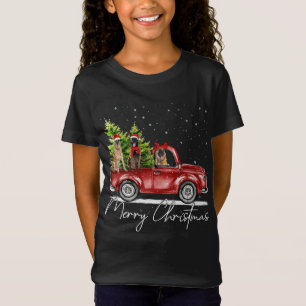 T-Shirt Joyeux Noël Belge Malinois Père Noël Red Truck X