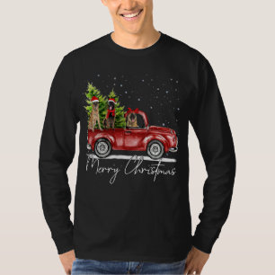 T-shirt Joyeux Noël Belge Malinois Père Noël Red Truck X