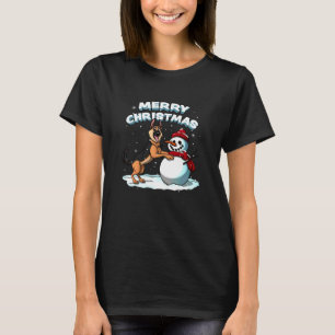 T-shirt Joyeux Noël Berger Allemand Bonhomme de Neige Hive