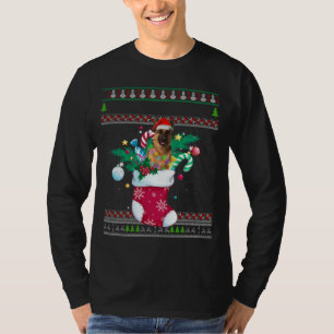 T-shirt Joyeux Noël Berger Allemand Chien Dans Sock Drôle