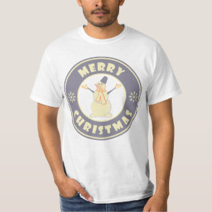 T-shirt Joyeux Noël bonhomme de neige célèbre style de caf