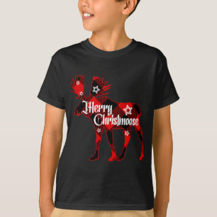 T-shirt Joyeux Noël. Buffalo Plaid Cadeau Moose Christ
