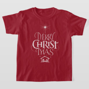 T-shirt Joyeux Noël Calligraphie Religieuse Chalkboard