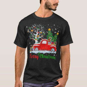 T-shirt Joyeux Noël Camion Rouge Noël Arbre de Noël Lumièr
