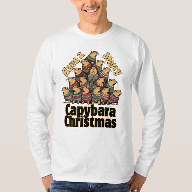 T-shirt Joyeux Noël Capybara (Devant)