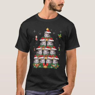 T-shirt Joyeux Noël Chat de Sibérie Père Noël Tree Paj