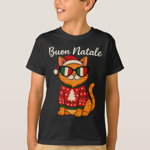 T-shirt Joyeux Noël Chat Italien de Noël, Italie Fierté Ho