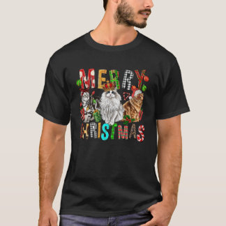 T-shirt Joyeux Noël Chat Santa Hat Pajamas Noël Ca