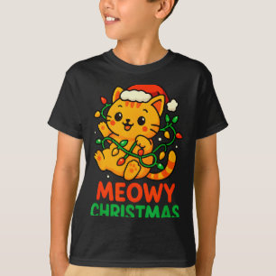 T-shirt Joyeux Noël Chat Tigre Orange Mignon