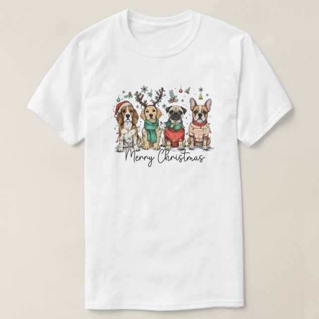 T-shirt Joyeux Noël Chien (Design devant)