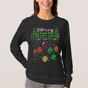 T-shirt Joyeux Noël Chien Buffalo Plaid Vert Vilain Noël