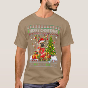 T-shirt Joyeux Noël Chien de taule Père Noël Xmas Lights U
