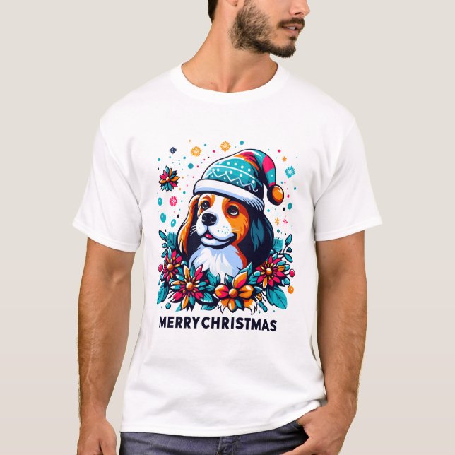 T-shirt Joyeux Noël, Chien, Drôle (Devant)