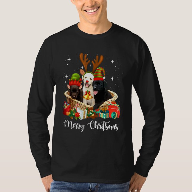 T-shirt Joyeux Noël Chien Labrador Retriever Mignon (Devant)