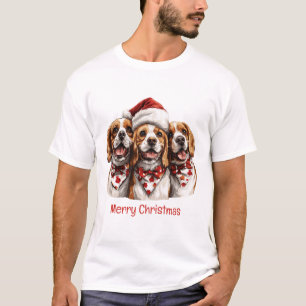 T-shirt Joyeux Noël Chiens Beagle