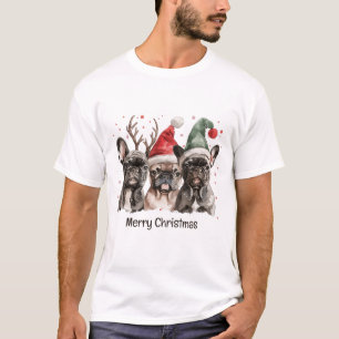 T-shirt Joyeux Noël Chiens de rennes Français