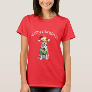 T-shirt Joyeux Noël Chihuahua Elf