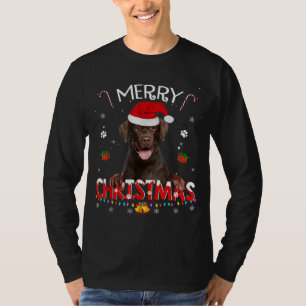T-shirt Joyeux Noël Chocolat Laboratoire Chien Santa Hat X