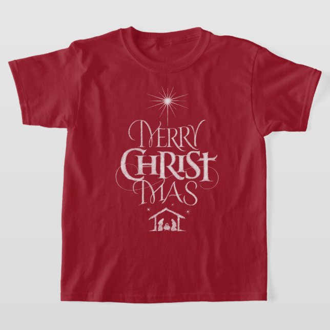 T-shirt Joyeux Noël Christian Calligraphy Chalkboard (Poser)