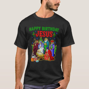 T-shirt Joyeux Noël Christian Joyeux Anniversaire Jesus Ch