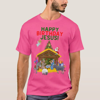 T-shirt Joyeux Noël Christian Joyeux Anniversaire Jesus Ch