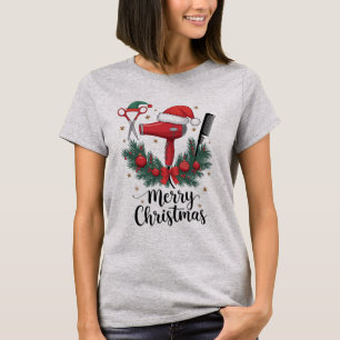 T-shirt Joyeux Noël coiffeur coiffeur Xmas coiffure