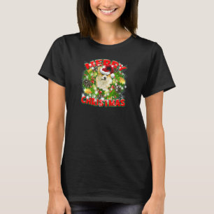 T-shirt Joyeux Noël Corgi Chien Père Noël Neige Cloche de
