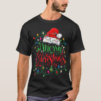 T-shirt Joyeux Noël Correspondant Famille Santa Hat Lights