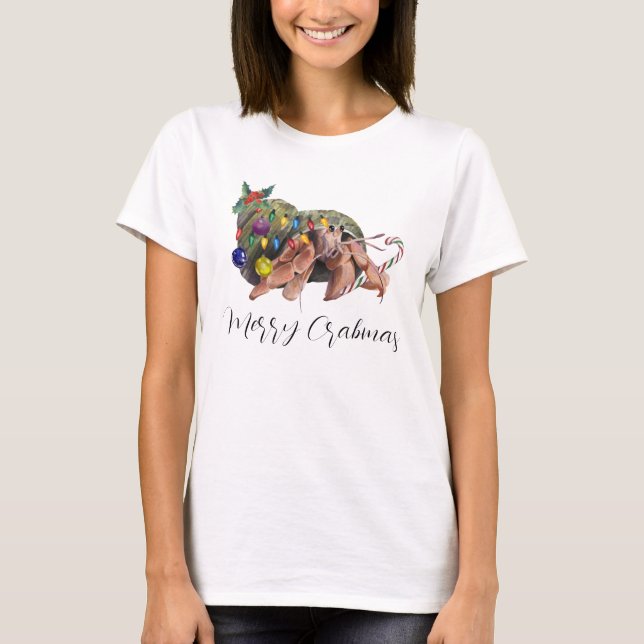 T-shirt Joyeux Noël Crabmes Hermite Crabe Crustacé (Devant)