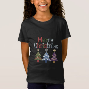 T-Shirt Joyeux Noël Croix Arbre de Noël Rétro