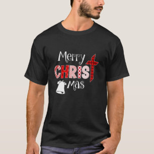 T-shirt Joyeux Noël Croix Chrétienne Buffalo Carreaux Xmas