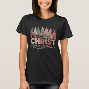T-shirt Joyeux Noël Croix Foi Jésus Histoire Chrétienne