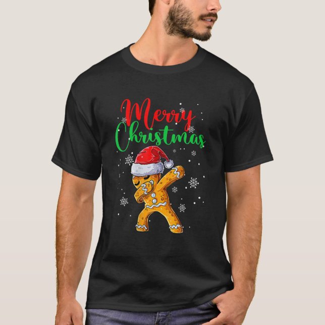 T-shirt Joyeux Noël Dab Pain d'épices Noël Noël Coo (Devant)