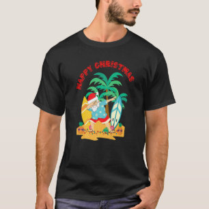 T-shirt Joyeux Noël Dabbing Père Noël Surf Board sur Tropi