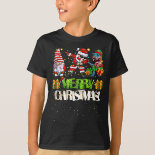 T-shirt Joyeux Noël Dabing père Noël Gnomes Dino Christma