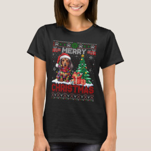 T-shirt Joyeux Noël Dachshund Amoureux des chiens Famille