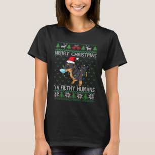 T-shirt Joyeux Noël Dachshund Vilain Noël Weiner Do
