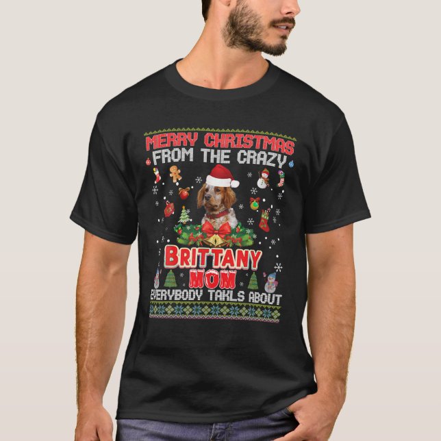 T-shirt Joyeux Noël De Brittany Chien Maman Everybod (Devant)