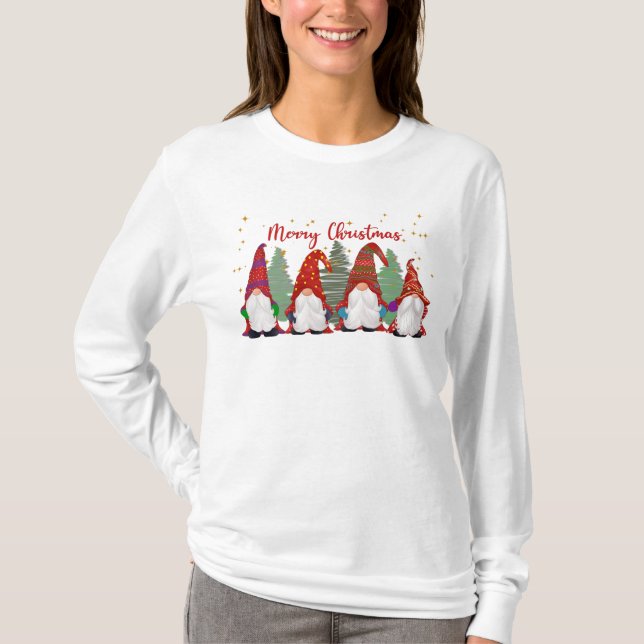 T-shirt Joyeux Noël De La Famille Gnome (Devant)