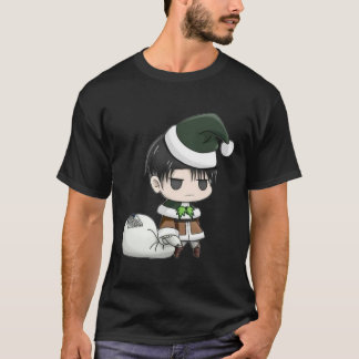 T-shirt Joyeux Noël de Levi Ackerman Attaque sur Titan