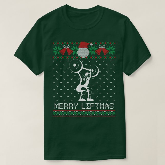 T-shirt Joyeux Noël de Noël haltérophilie Noël (Design devant)