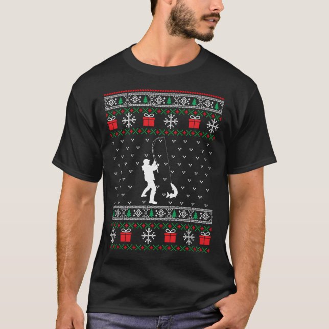 T-shirt Joyeux Noël de pêche Fishmas (Devant)