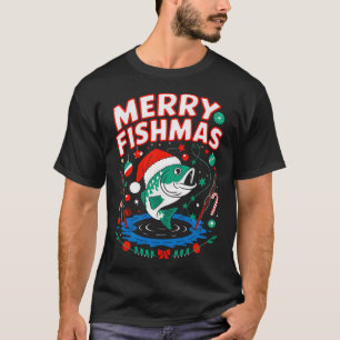 T-shirt Joyeux Noël de pêche Poisson